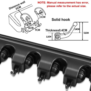 Broom Holder Wall Mount Mop Organizer Storage Tool Racks Stainless Steel <b>Hooks</b> Non-slip for Home Kitchen <b>Garden</b> Laundry Garage - Product Image 3