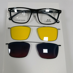 Nuevo Stock, Gafas 2 en 1 de Acetato Puro con Clip Magnético para Lentes de Sol, Gafas de Sol para Conducir, Polarizadas y a la Moda - Product Image 3