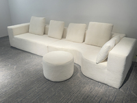 Canapé modulaire compressé sous vide, idéal pour la famille, avec ottoman assorti, gain de place, pour villa et école, sans structure, rembourré