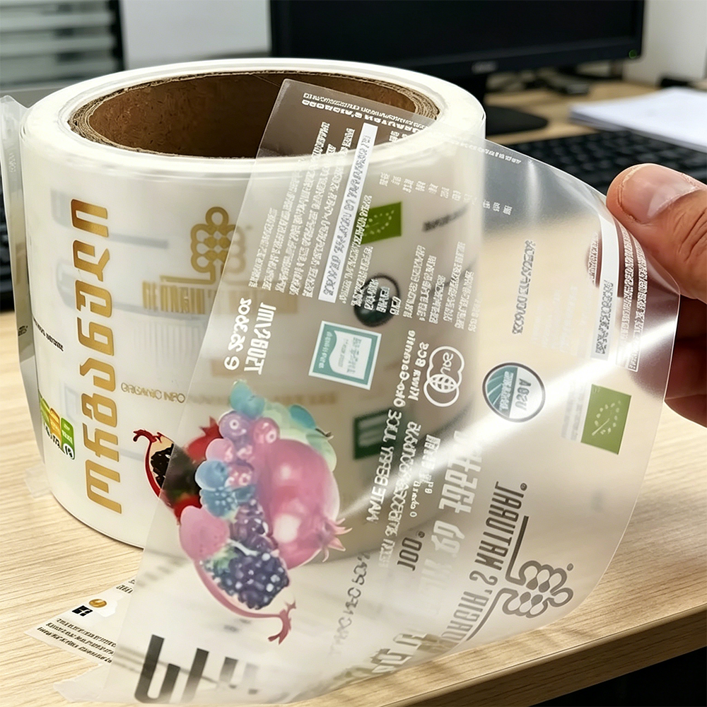 Custom Printed Waterproof UV Resistant Durable Eco-Friendly Transparent Food Adhesive Stickers