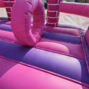 Château gonflable interactif Princesse Rose avec toboggan, en PVC 0,55 mm, capacité supérieure à 500 kg, garantie <span class=keywords><strong>3</strong></span> ans, dimensions 18x16,4x11,5 pieds - Product Image 3