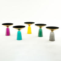 Hochwertiger Luxuriöser Moderner Runder Couchtisch - Rauchglas-Marmor-Tischplatte mit Goldenem Gestell Wohnzimmermöbel