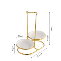 RTS exquis luxe or acier inoxydable cuillère support en métal servant cuisine louche céramique cuillère reste pour Restaurant Buffet