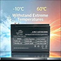 Batterie au plomb-acide VRLA scellée rechargeable 12V 7AH 12AH, 500 cycles, sans entretien, pour remplacement de l'alimentation sans interruption (ASI)