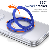 Funda Magnética de Lujo para Pixel 10 Pro Fold con Soporte Giratorio de Aleación 360°, Cristal Templado Antiamarilleo y Carcasa Transparente de PC para Teléfono Móvil