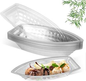 PTPACK PET Banana Split Boat, Envases Desechables <span class=keywords><strong>de</strong></span> Plástico para Alimentos <span class=keywords><strong>de</strong></span> 12 oz, Tazones para Helado <span class=keywords><strong>de</strong></span> Grado Alimenticio - Product Image 3