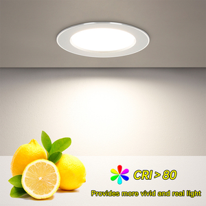 Panel LED Redondo Empotrable de 7W 6500K Ultra Delgado de Aluminio de 4 Pulgadas para Sala de Estar, Dormitorio, Oficina, Cocina - Product Image 2