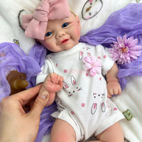Poupée Reborn en silicone de qualité artistique Vivian de 17 pouces avec des yeux étincelants, certifiée au toucher doux, pour les artistes et les créateurs de Reborn professionnels