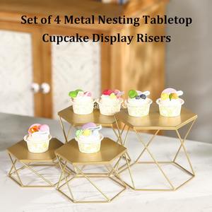 ชุดไรเซอร์สำหรับจัดแสดงบุฟเฟ่ต์ทรงหกเหลี่ยมทำจากทองเหลืองชุดจัดแสดงอาหาร - Product Image 4