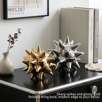 Ornements en céramique mate Merlin Living pour la décoration intérieure, décoration en céramique en forme d'oursin, usine de céramique de Chaozhou, vente en gros