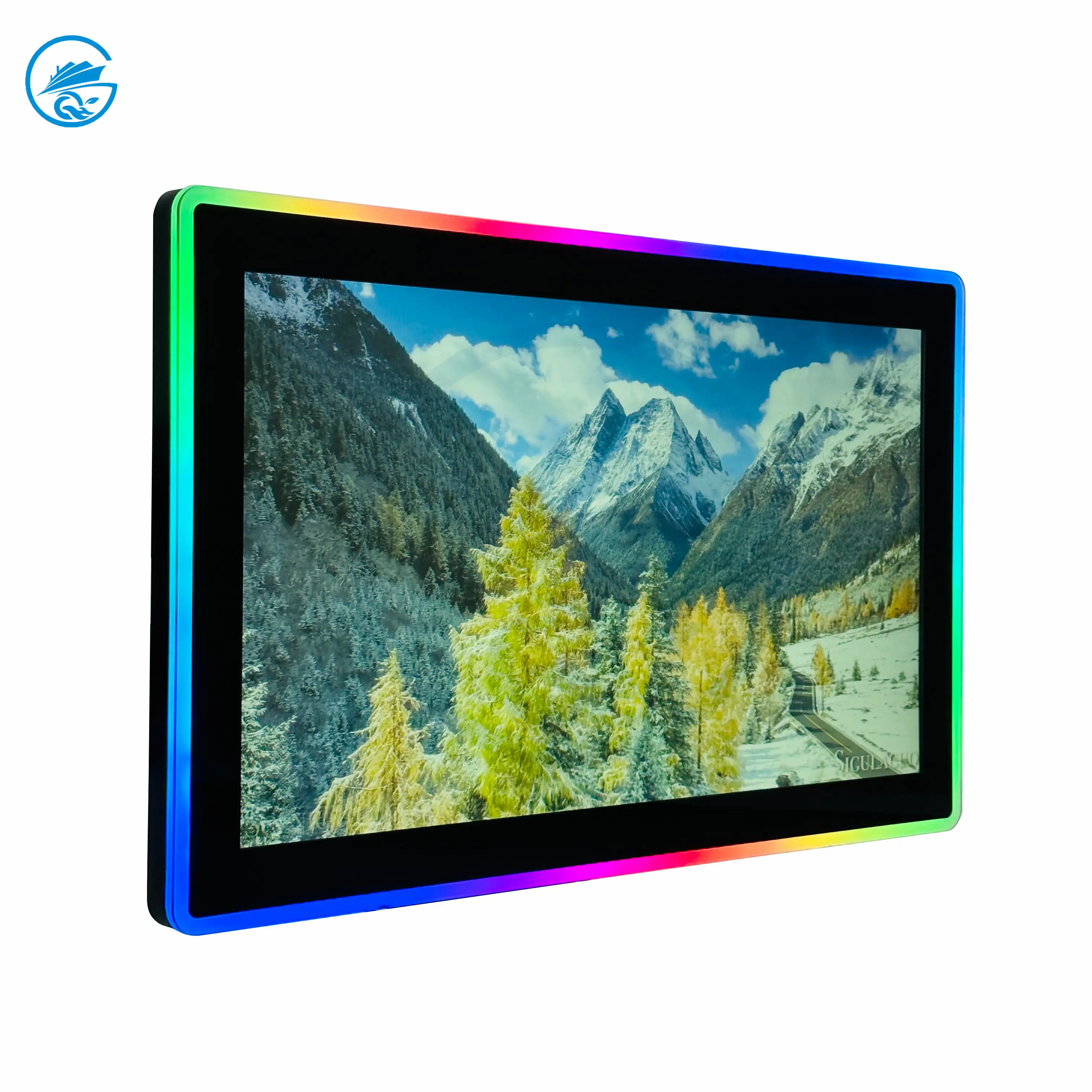 Monitor de pantalla táctil enrollable vertical con panel de cristal de luz LED capacitivo de 22 pulgadas