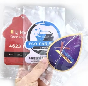 Désodorisant de voiture en papier suspendu, formes personnalisées, parfums fruités variés (citron, océan), promotionnel, vente en gros - Product Image 1
