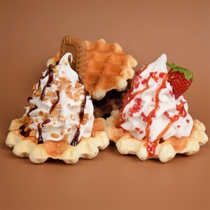 Gaufres artificielles belges de simulation, modèle de présentation pour petit-déjeuner, café, desserts et crèmes, accessoires DIY pour vitrine chocolat - Product Image 5