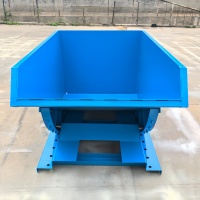 Bac basculant pour chariot élévateur, capacité 1 mètre cube, robuste, à basculation automatique