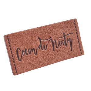 Factory <strong>Custom</strong> Embossed Logo Faux Leather Labels Stitching <strong>Custom</strong> Embossed Leather <strong>Patches</strong> for Garments Leather Badges - Product Image 5