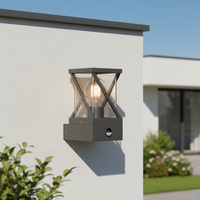 Lampe murale LED de style européen, forme carrée, pour balcon, cour, jardin, étanche IP65, base en aluminium, diffuseur en polycarbonate