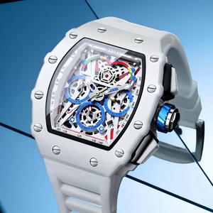 Orologio Cronografo <span class=keywords><strong>da</strong></span> <span class=keywords><strong>Uomo</strong></span> Fashion con Secchiello per il Vino, Orologio Unico Multifunzione al Quarzo Impermeabile con Cinturino in Silicone, <span class=keywords><strong>Orologi</strong></span> all'Ingrosso 6827W - Product Image 2