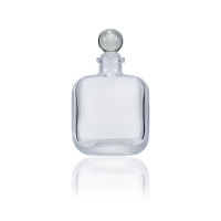 Diffuseur d'arômes de parfum transparent de 120ml personnalisé bouteille en verre carrée plate avec liège pour parfums personnalisés emballés dans un carton