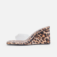 XINZI RAIN Vente en gros Sandales d'été à bout ouvert pour femmes avec lanière en PVC transparent à imprimé léopard pour femmes