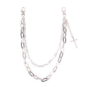 Cadena de Cintura Cruzada de Aleación de Zinc, Estilo Hip Hop Punk, Cadena Corporal Casual de Moda, Blanca K708 - Product Image 5