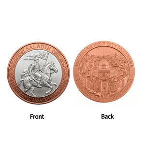 Moneda Conmemorativa de Cobre Bañada en Plata 999 de 1oz con Diseño de Líder Saraceno en Caballo Galopante - Product Image 1