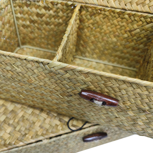 Panier de rangement en jonc de mer naturel approvisionnement prix raisonnable boîte de rangement écologique panier tissé à la main boîte à couvercle plat - Product Image 4