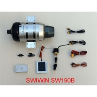 Moteur de turbine sans balais Swiwin SW190B 19 kg avec ECU de redémarrage automatique 32 bits et démarreur sans balais