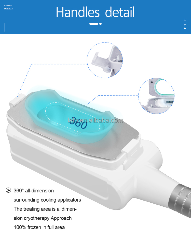 Newest portable 2 cryo handles 360 cryolipolysis machine for body slimming double chin removal