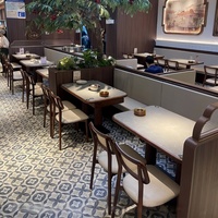 Chaise en bois massif tressée - Écologique et durable - Ensemble table et chaises de restaurant - Style occidental tendance pour cafés et hôtels