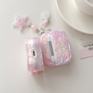 Funda <span class=keywords><strong>de</strong></span> Lujo para Auriculares AirPods Pro 2 3 Pro2 con Diseño <span class=keywords><strong>de</strong></span> Concha <span class=keywords><strong>de</strong></span> Perla, Estrella <span class=keywords><strong>de</strong></span> Mar, Lazo, Ondas Rizadas y Flores Rosas, Regalo Estético para Chicas - Product Image 3