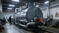 Chaudière à vapeur horizontale automatique à tubes de fumée basse pression, brûleur à gaz et mazout Baltur Riello pour fermes et fromeries