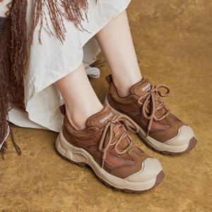 Chaussures compensées pour femmes, style coréen et japonais, en PU, à lacets, avec séchage rapide et antidérapantes - Product Image 1