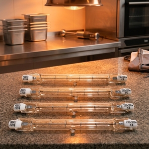 Ampoules halogènes en verre de quartz <span class=keywords><strong>R7S</strong></span> 118 mm 230 V 200 W, lampes chauffantes infrarouges pour l'isolation alimentaire - Product Image 2