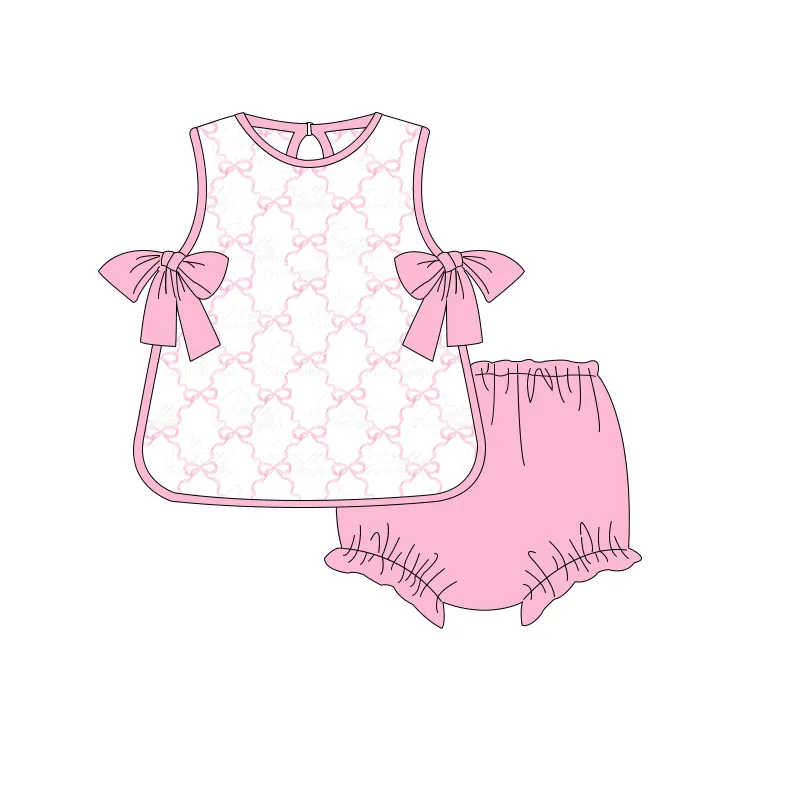 Conjuntos de ropa de boutique para niñas, diseño de estampado bonito, ropa de punto de algodón para bebés, venta al por mayor