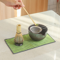 Ensemble de matcha en céramique de style japonais de 7 pièces, cuit au four, comprenant un fouet, un support, une cuillère pour service à thé japonais avec boîte cadeau