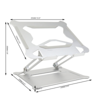 Support d'ordinateur portable pliable en alliage d'aluminium, réglable, ergonomique, portable et ventilé, pour tablettes et ordinateurs portables de 14 à 17,3 pouces