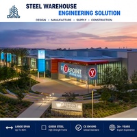 Almacén de Estructura de Acero Resistente a Ciclones de 100 km/h, Edificio Metálico Prefabricado para Logística Industrial Costera