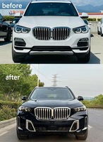 Kit de Conversión de Carrocería con Faros Delanteros, Faros Traseros, Parachoques, Faldones Laterales y Parrilla para BMW X5 G05 2019-23, Actualización al Estilo M-Tech LCI 2024