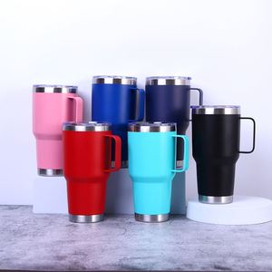Vente en gros de tasses isothermes pour voiture en acier inoxydable 304 de 30 oz, avec motifs de dessins animés imprimés personnalisés, type coupelle à crème glacée, avec couvercle à paille - Product Image 1