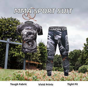 เสื้อกีฬาสำหรับผู้ชายเสื้อซ้อมมวยแบบสั่งตัดผ้าแห้งเร็ว MMA แบบ BJJ - Product Image 2