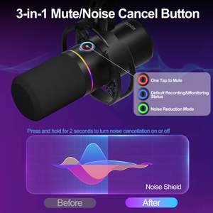 ไมโครโฟนคอนเดนเซอร์แบบคาร์ดิออยด์ WM8 ยอดนิยม พร้อมขั้วต่อ XLR และ USB-A โครงสร้างโลหะ พร้อมชุดกันกระแทก สำหรับใช้งานกับคอมพิวเตอร์ - Product Image 2