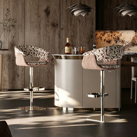 Tabourets de bar italiens de luxe léger, tabourets d'îlot réglables et rotatifs, chaises de bar design pour la maison, la villa et le club