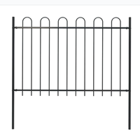 Valla de Acero Galvanizado de Alta Calidad, 6 Pies, de Aluminio para Exteriores, Moderna, Negra, con Parte Superior en Arco, Barandas de Acero, Barandilla de Seguridad