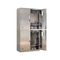 Armoire à casiers en acier inoxydable à 6 portes, design industriel, stockage écologique pour la maison, le bureau, la salle de sport, l'école et l'hôpital