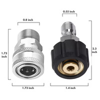 Raccord rapide M22 en acier inoxydable haute performance Bear Crystal pour outils de nettoyage automobile - Pistolet à eau haute pression