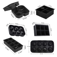 Moule à glaçons carrés et ronds faits à la main pour whisky et bière, en silicone, plateau à glaçons, vente chaude, 4, 6, 8 cavités, outils à glaces en sachet OPP