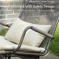 Ensemble de fauteuils inclinables à bascule en rotin moderne, cadre en aluminium résistant aux intempéries, sièges de patio extérieurs pour jardin, balcon