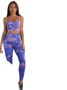 Wholesale Women's Tie Dye Yoga Set Fitness Gym Sports Bra Wear Women Yoga Suit - Product Image 2