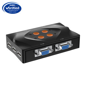 Commutateur <span class=keywords><strong>KVM</strong></span> VGA manuel portable 4 ports de nouvelle conception avec contrôleur de bureau et câble d'origine dans un boîtier en plastique - Product Image 3