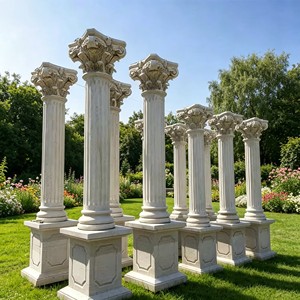 Prix de gros : Sculpture décorative moderne en pierre naturelle, <span class=keywords><strong>colonne</strong></span> romaine sculptée, design en marbre noir, pour escalier extérieur et <span class=keywords><strong>salon</strong></span> - Product Image 2